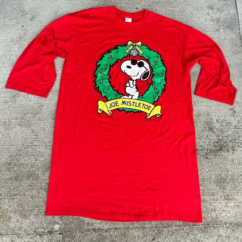 Rare VTG 1965 Peanuts Christmas Graphic T-shirt Men’s XL USA Made Single Stitch
